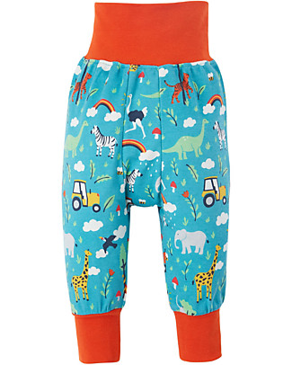 Frugi Pantaloni Morbidi Parsnip - Animali della Fattoria - Cotone Organico Pantaloni Lunghi