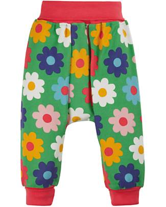 Frugi Pantaloni Morbidi Parsnip - Verde/Fiori - Cotone Bio Pantaloni Lunghi