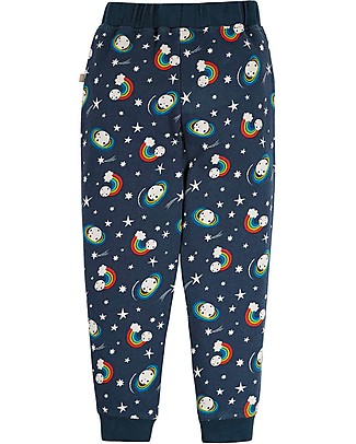 Frugi Pantaloni Tuta con Ginocchia Rinforzate - Indaco/Stelle - Cotone bio Pantaloni Lunghi