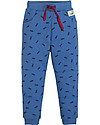 Frugi Pantaloni Tuta con Ginocchia Rinforzate, Pesciolini Blu - 100% cotone bio Pantaloni Lunghi