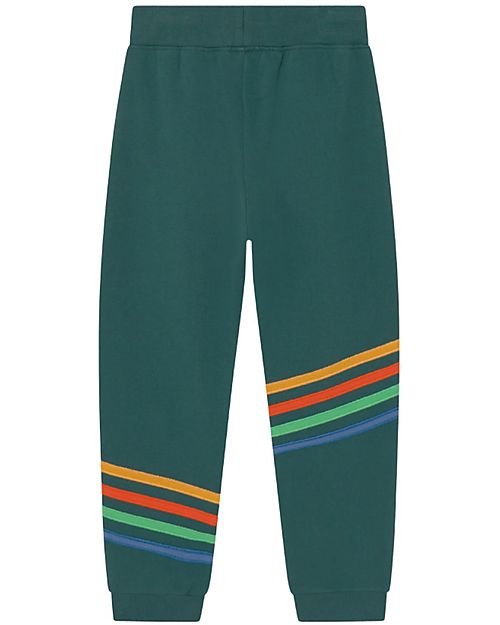 Frugi Pantaloni Tuta Verde Petrolio - Arcobaleno - 100% Cotone Organico GOTS Pantaloni Lunghi