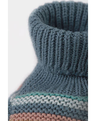 Frugi Pantofole Baby Lavorate a Maglia - Righe Arcobaleno Pantofole