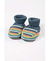 Frugi Pantofole Baby Lavorate a Maglia - Righe Arcobaleno Pantofole