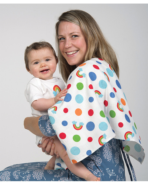 Frugi Pezze di Mussola Arcobaleno Pacco da 3 - 100% Cotone Bio Swaddle di Mussola