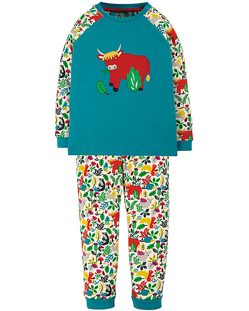 Frugi Pigiama Ace - Verde Acqua/Mucca - Cotone bio Pigiami