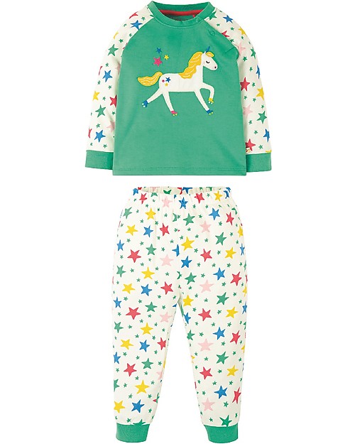 Frugi Pigiama Ace - Verde Acqua/Unicorno (da 2 a 4 anni) - Cotone bio Pigiami