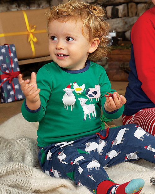 Frugi Pigiama Bimbo Stargaze, Jade/Fattoria in Festa - Cotone bio Pigiami