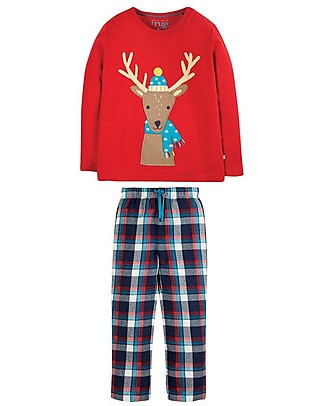 Frugi Pigiama Caden - Quadri/Renna - Cotone Bio Pigiami