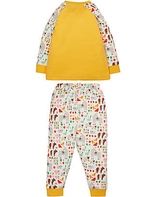 Frugi Pigiama Jamie Jim Jams - Bianco/Pecorella - Cotone Bio Pigiami