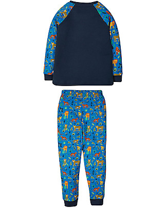 Frugi Pigiama Jamie Jim Jams - Indaco/Leopardo - Cotone Bio Pigiami