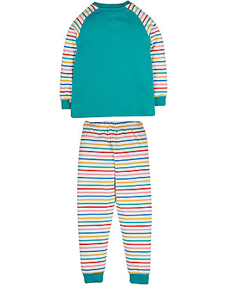 Frugi Pigiama Jamie Jim Jams - Verde Smeraldo/Elefante - Cotone Bio Pigiami