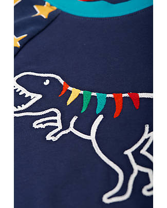 Frugi Pigiama Maglia e Pantalone Jamie Jim Jams - Indaco Stelle e Dinosauro - A day in the City - Cotone Organico Pigiami