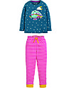 Frugi Pigiama Navigator Long John, Steely Blue Satar/Caravan - 100% cotone bio Pigiami