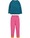 Frugi Pigiama Navigator Long John, Steely Blue Satar/Caravan - 100% cotone bio Pigiami