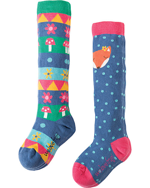 Frugi Pippi, Calzini Lunghi Bimba, Pacco da 2, Volpi - Cotone bio Calzini