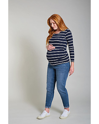 Frugi Rachel Maternity Top - Indigo Breton - Grown Ups Maglie Manica Lunga