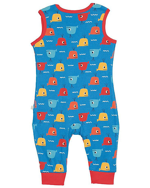 Frugi Salopette Con Toppe Imbottite, Balene - 100% Cotone Bio unisex ( bambini)