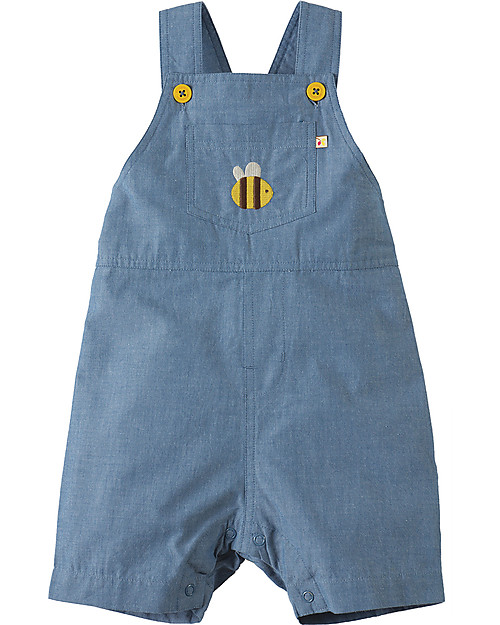 Frugi Salopette Durgan Dungaree, Chambray/Ape - 100% cotone bio Salopette