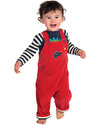 Frugi Salopette Dylan Velluto Rosso - 100% Cotone Bio (foderata e calda!) Salopette