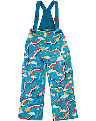 Frugi Salopette Impermeabile Puddle Buster - Arcobaleni Verde Acqua - 100% materiale riciclato! Salopette