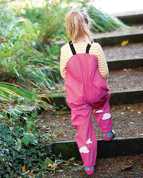 Frugi Salopette Impermeabile Puddle Buster, Flamingo - 100% materiale riciclato! Tutine Lunghe