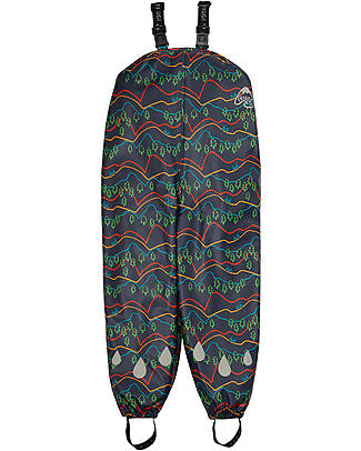 Frugi Salopette Impermeabile Puddle Buster - Rainbow Ramble - 100% materiale riciclato! Salopette
