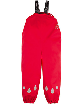 Frugi Salopette Impermeabile Puddle Buster - Rosso - 100% materiale riciclato! Salopette