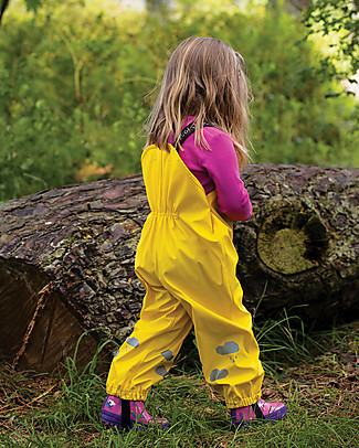 Frugi Salopette Impermeabile Puddle Buster - Sunflower - 100% materiale riciclato! Tutine Lunghe Senza Piedi