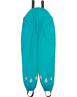 Frugi Salopette Impermeabile Puddle Buster - Verde Acqua - 100% materiale riciclato! Salopette