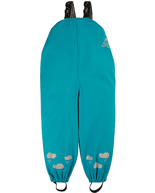 Frugi Salopette Impermeabile Puddle Buster - Verde Acqua - 100% materiale riciclato! Salopette