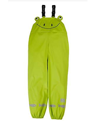 Frugi Salopette Impermeabile Puddle Buster - Verde/Rana - 100% materiale riciclato! Salopette