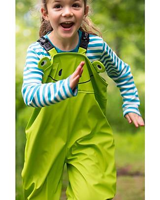 Frugi Salopette Impermeabile Puddle Buster - Verde/Rana - 100% materiale riciclato! Salopette
