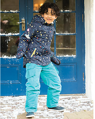 Frugi Salopette Impermeabile Snow&Ski - Verde Acqua - 100% materiale riciclato! Tutine Lunghe Senza Piedi