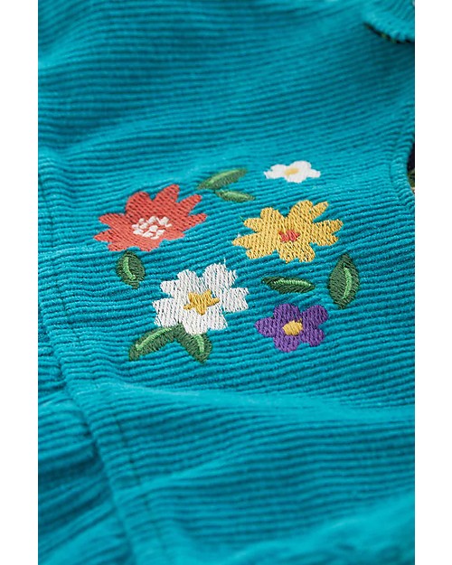 Frugi Salopette Reversibile Lara - Azzurra /Fiorellini - 100% Cotone Organico GOTS Salopette