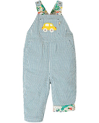 Frugi Salopette Reversibile Rory - Righe Seersucker/Dino Salopette