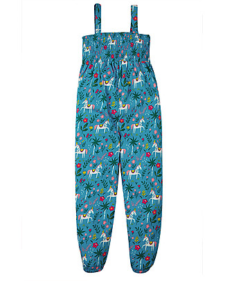 Frugi Salopette Senna con Top Elasticizzato - Cavallo Indiano - 100% Cotone bio Salopette