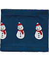 Frugi Scaldacollo Bimbo, Blu/Pupazzo di Neve - Cotone Bio Sciarpe
