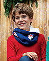 Frugi Scaldacollo Bimbo, Blu/Pupazzo di Neve - Cotone Bio Sciarpe