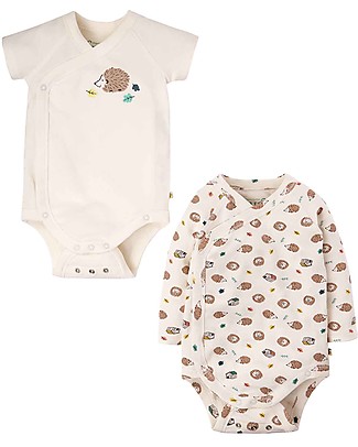 Frugi Set 2 Body Kimono - Ricci - 100% Cotone Organico Body Manica Lunga