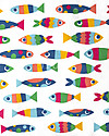 Frugi Set Copripiumino per Culla, Reversibile - Rainbow Fish - 120x150 cm + federa, 100% Cotone Bio Biancheria Culla