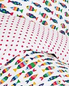 Frugi Set Copripiumino per Culla, Reversibile - Rainbow Fish - 120x150 cm + federa, 100% Cotone Bio Biancheria Culla