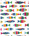 Frugi Set Copripiumino per Letto Singolo, Reversibile - Rainbow Fish - 135x200 cm + federa - 100% Cotone Bio Lenzuola e Federe