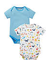 Frugi Set di 2 Body - Righe e Mare Arcobaleno - Cotone Bio Body Manica Corta