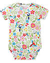 Frugi Set di 2 Body - Righe e Uccelli Tropicali - Cotone Bio Body Manica Corta
