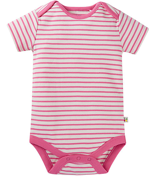 Frugi Set di 2 Body - Righe e Uccelli Tropicali - Cotone Bio Body Manica Corta