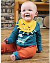 Frugi Set Maglia e Bavaglino Bibs and Bobs, Dino/Blu - 100% Cotone Bio Bavagli Classici