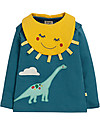 Frugi Set Maglia e Bavaglino Bibs and Bobs, Dino/Blu - 100% Cotone Bio Bavagli Classici