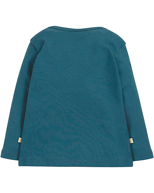 Frugi Set Maglia e Bavaglino Bibs and Bobs, Dino/Blu - 100% Cotone Bio Bavagli Classici