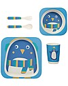 Frugi Set Pappa 5 Pezzi, Pinguino - bambù Set Pappa