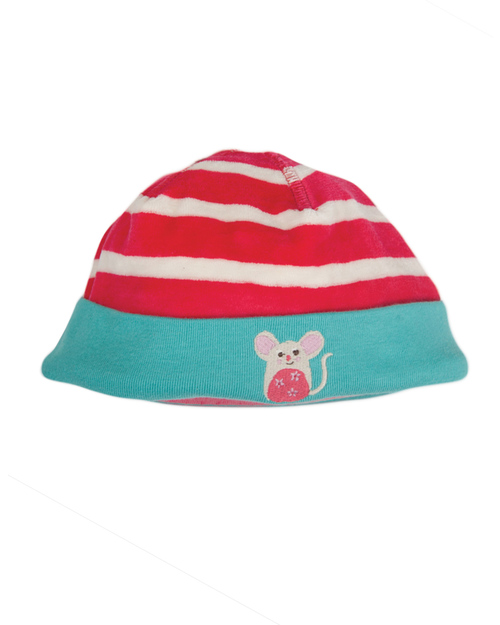 Frugi Set Tutina e Cappellino Lovely - TORNATO! Righe Lampone - Ciniglia di Cotone 100% Bio Tutine Lunghe